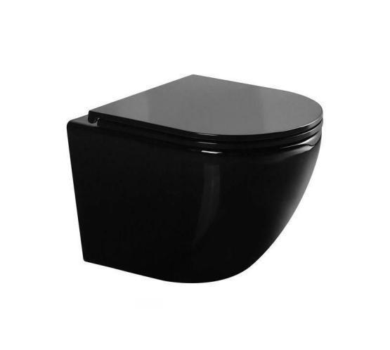 Унитаз Gid Tr2122BL безободковый подвесной Черный глянцевый с микролифтом