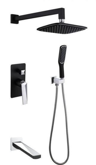 Душевая система с изливом Boheme Venturo черный/хром 374-B-2