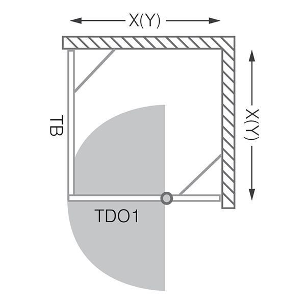 Душевой уголок Roltechnik TDO1+TB 80x80 стекло прозрачное профиль хром