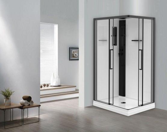 Душевая кабина Esbano 100x80 профиль Черный стекло прозрачное ESKM108CKRR