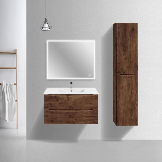 Тумба под раковину Vincea Mia Slim 900 подвесная, 2 выкатных ящика soft close, R.Wood