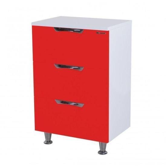 Тумба под раковину Bellezza Лагуна 50 напольная с 3 ящ. красная