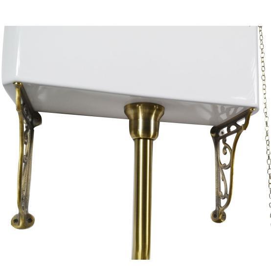 Низкая труба с механизмом слива 7078-BR, с боковой ручкой, с кронштейнами (2 шт.), цвет бронза