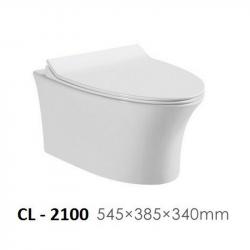 Унитаз CeramaLux CL-2100 безободковый сиденье микролифт подвесной