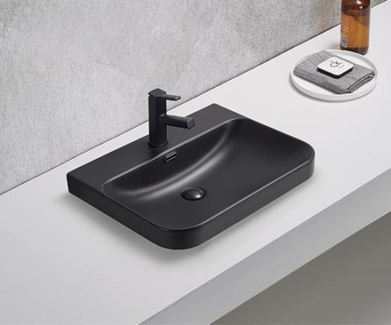 Раковина Gid Bm9560s встраиваемый 61 Черный матовый