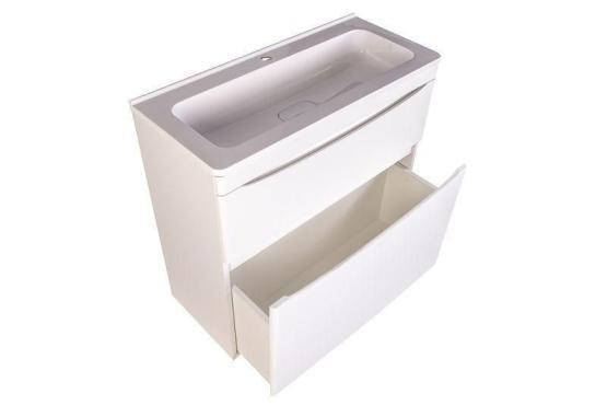Тумба под раковину Style line El Fante напольная Бергамо мини 80 (2 ящ.) Люкс антискрейтч белый, PLUS
