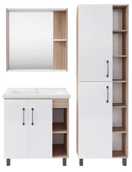 Тумба ASB-Mebel Адель 80 напольная Белый/Дуб Сонома