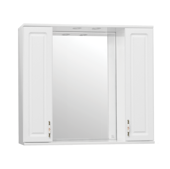 Зеркальный шкаф Style Line Elfante Олеандр-2 90/С с подсветкой, белый