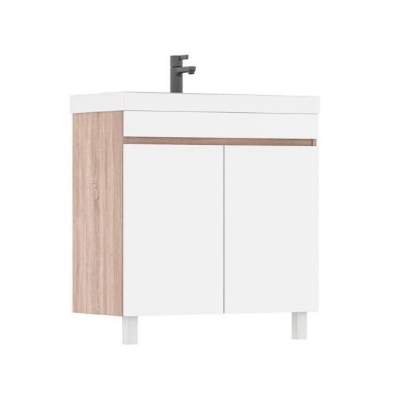 Тумба для ванной Volna Conty 80.2D Белый/дуб сономанапольная (9696) раковина отдельно