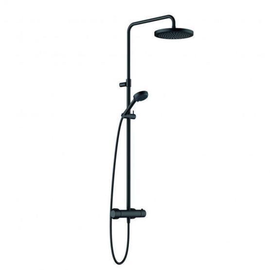 Душевая система KLUDI LOGO DUAL SHOWER SYSTEM 6808239-00 с термостатом черный мат