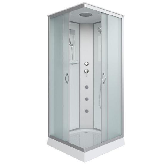 Душевая кабина Niagara NG-1101-14G 900х900х2150 низкий поддон 13см стекло матовое с полкой