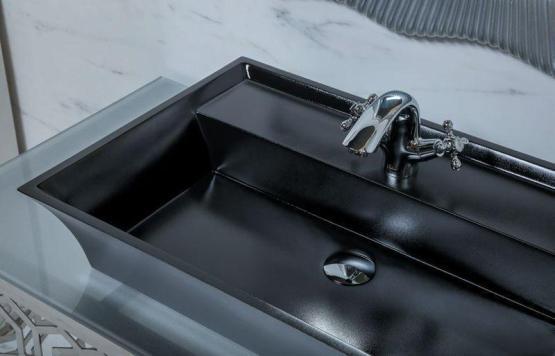 Накладная раковина Boheme Neoart 802 прямоугольная черная 67х45