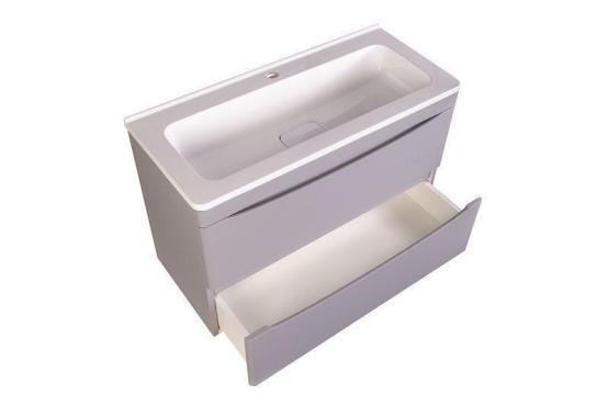 Тумба под раковину Style line El Fante подвесная Бергамо мини 80 (2 ящ.) Люкс антискрейтч серый, PLUS