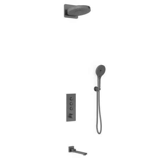 Душевой комплект Vincea Inspire VSFW-433TI1GM встраиваемый, вороненая сталь