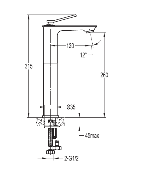 Смеситель CEZARES CITY-F-LC-01-W0 для раковины,хром