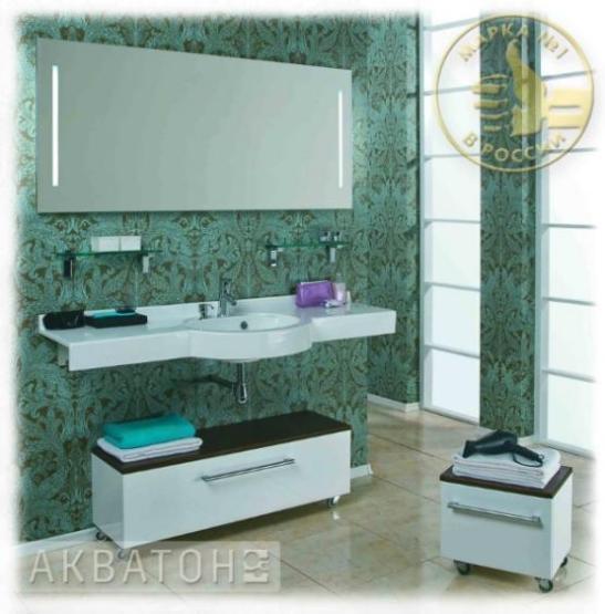 Акватон раковина Отель 150 см с навесами цвет белый