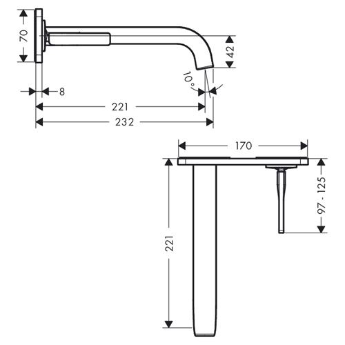 Смеситель для раковины Axor Citterio E 36114000 хром