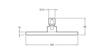 Верхний душ квадратный Jacob Delafon katalyst E13695-CP 20х20 см