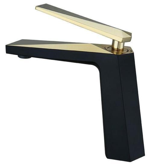 Смеситель для раковины Boheme Venturo черный/золото 381-B