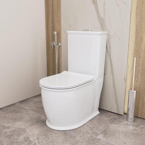 Унитаз Grossman GR-4492S Retro (670*350*825) МОНОБЛОК напольный Безободковый с тонкой крышкой