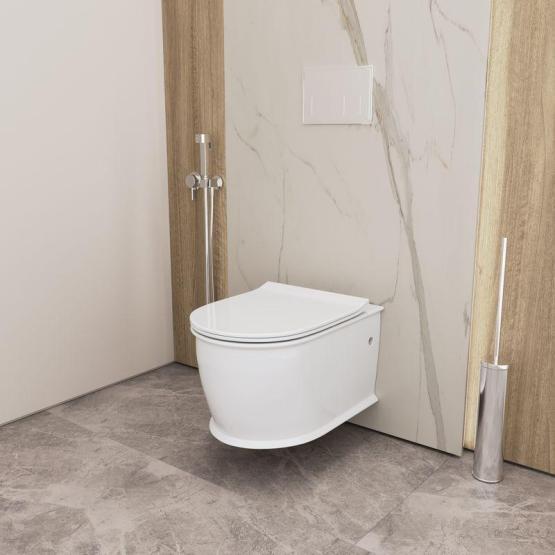 Унитаз Grossman GR-4482S Retro (545*370*360) подвесной Безободковый с тонкой крышкой