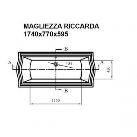 Ванна Magliezza RICCARDA BR 174×77 на ножках бронза, акриловая