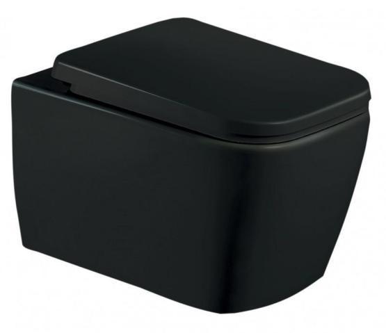 Унитаз подвесной ESBANO TIRON-C черный матовый безободковый подвесной 485x335x285