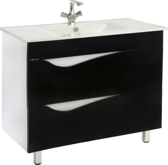 Тумба под раковину Bellezza Эйфория 105 напольная с 2 ящ. (Оскар) черная
