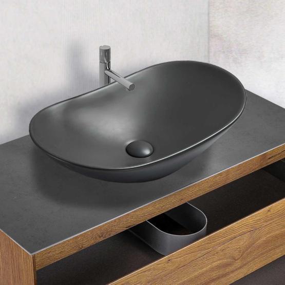 Раковина Vincea VBS-508MA, 615*360*155, накладная, цвет антрацит матовый  фарфор