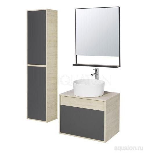 Тумба под раковину AQUATON Лофт Урбан 65 серый графит, дуб орегон 1A254001LQX60