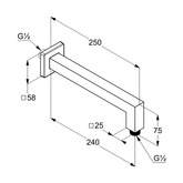 Кроншетейн для верхнего душа Kludi A-Qa 6654305-00