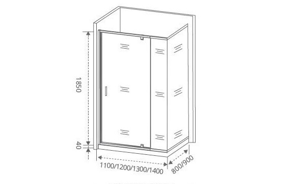 Боковая стенка GOOD DOOR Orion SP-80-G-CH 80x185 см