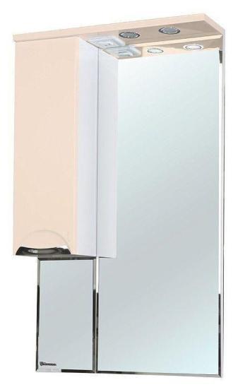 Зеркало-шкаф Bellezza Альфа 55 L с подсветкой бежевый
