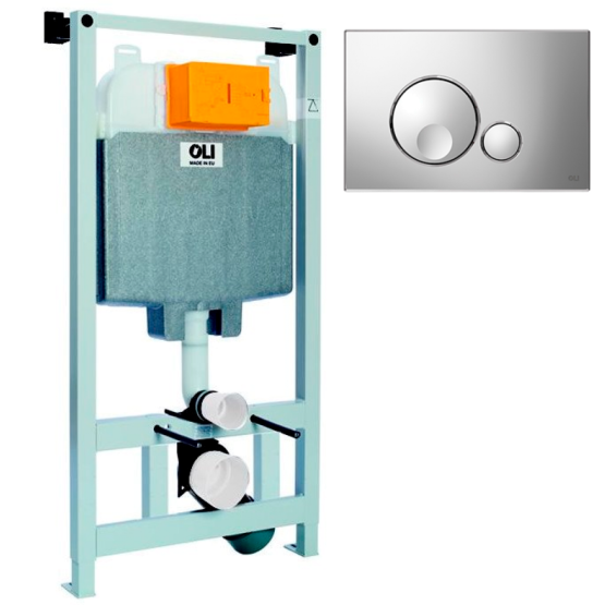 Инсталляция OLI 74 601801mGB00 + Панель слива Globe, хром глянцевый