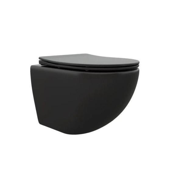 Унитаз Cerutti SPA SELLA Aria MB подвесной безободковый черный матовый CT9160 (490х360х325)