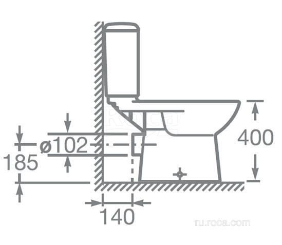 Унитаз Roca Access 34P23800Y с горизонтальным выпуском