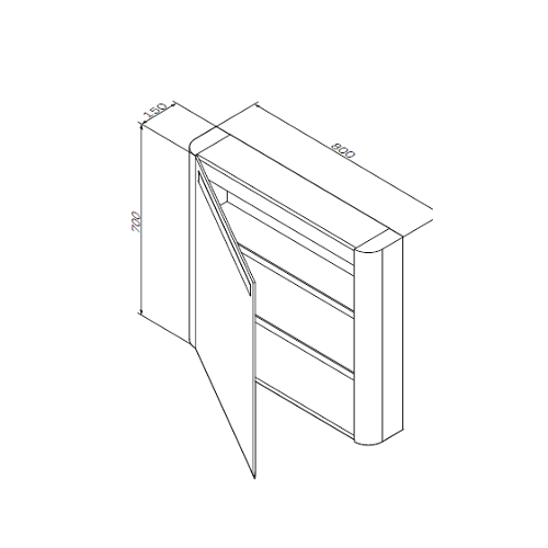 Зеркальный шкаф Am.Pm Sensation M30MCR0801TF 80 см с подсветкой,цвет табачный дуб,правый