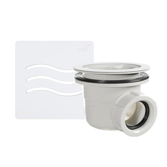 Сифон для душевых поддонов RGW S-010-1 Волна белый 90 мм  502411101-01