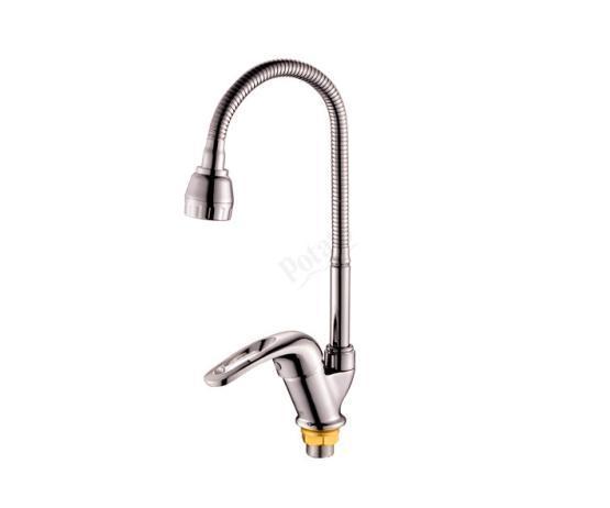 Смеситель Potato Р5836 для кухни с гибким регулируемым изливом, хром