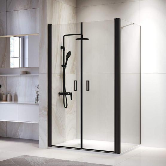 Душевой уголок RGW PA-144B (PA-104B+Z-050-2B+O-204B) Passage 90x100 Черный матовый прозрачное