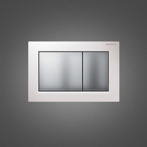 115.080.KJ.1 Geberit Omega 30 Кнопка смывная для инсталляции, цвет белый/глянцевый хром/белый