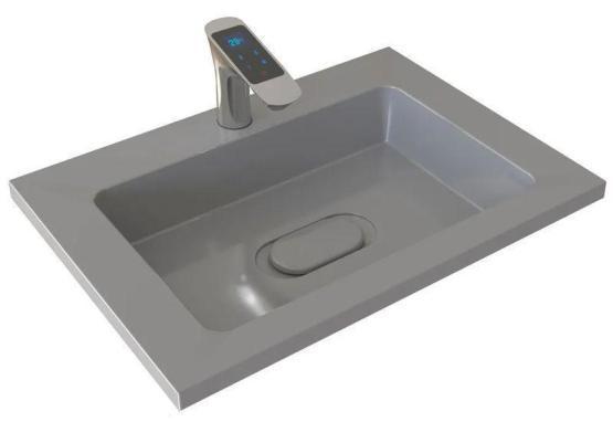 Раковина для ванной Uperwood Modul 65 см, серая глянцевая