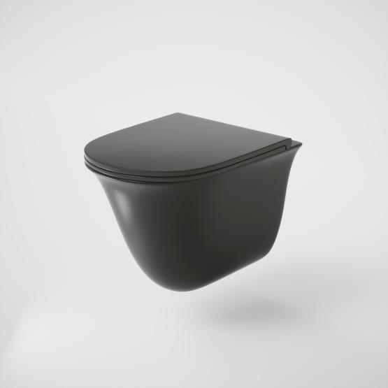 Унитаз Grossman GR-4412MS (485*360*360) подвесной безободковый с тонкой крышкой, черный матовый