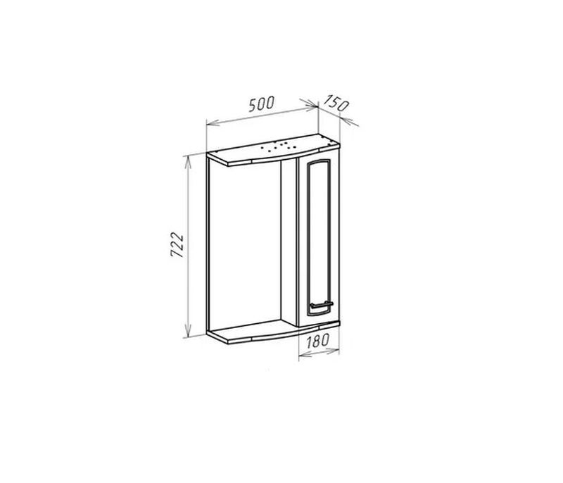Зеркальный шкаф 50 л без подсветки белый
