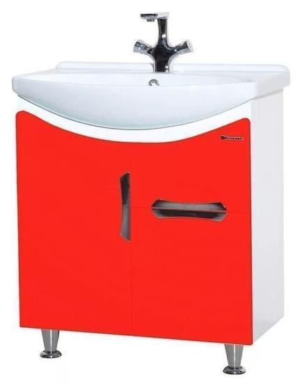 Тумба под раковину Bellezza Лагуна 65 напольная с 1 ящ. красная