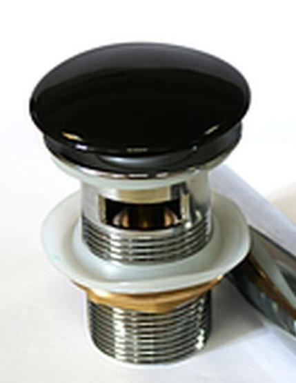 Донный клапан Ceramalux чёрный с переливом RD019
