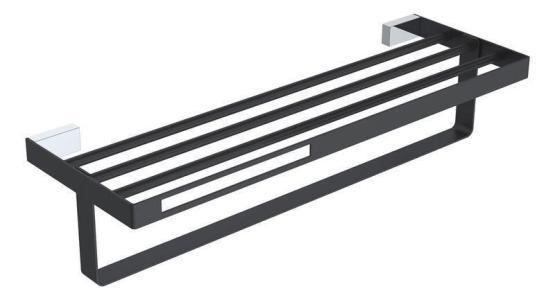 Полка для полотенец Boheme 10947-CR-B Серия Q Chrome & Black