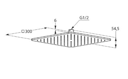 Верхний душ Kludi A-Qa 6453091-00 30x30 см квадратный, плоский 6 мм, цвет хром