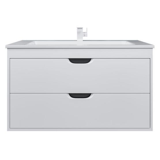 Тумба под раковину для ванной Uperwood Modul 100 см, подвесная, матовая, белая/графит
