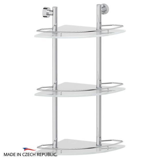 Полка угловая FBS Nostalgy NOS 073 3-х ярусная 28 cm матовое стекло, хром